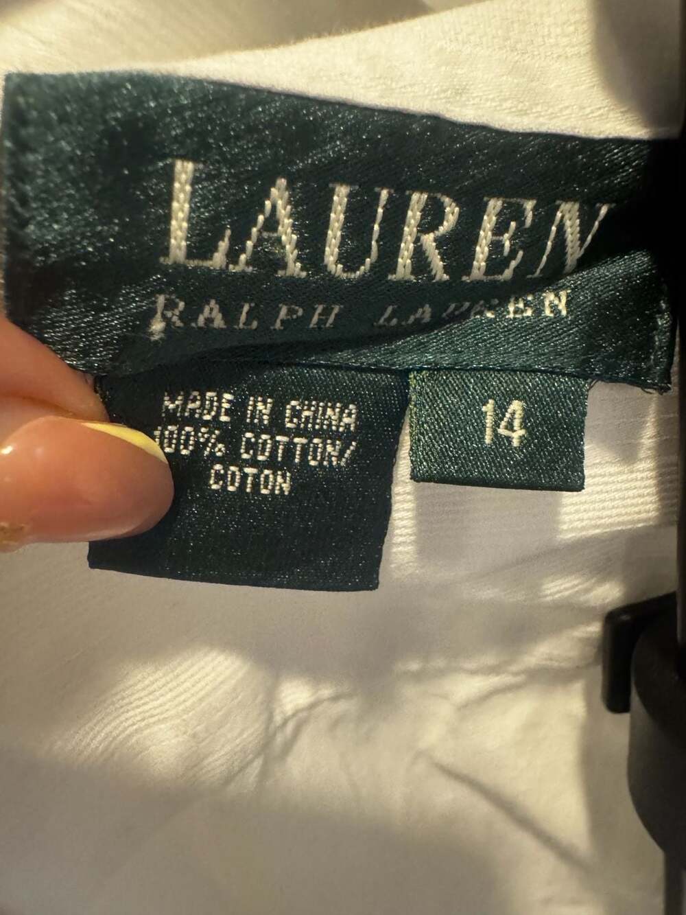 Lauren Ralph Lauren Long Sleeve Button Down Shirt Size 14 White